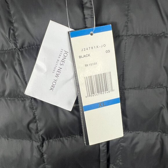 NWT Jones New York Quilted Reversible Down Duck Feather Coat in Black Size XL - Picture 5 of 10